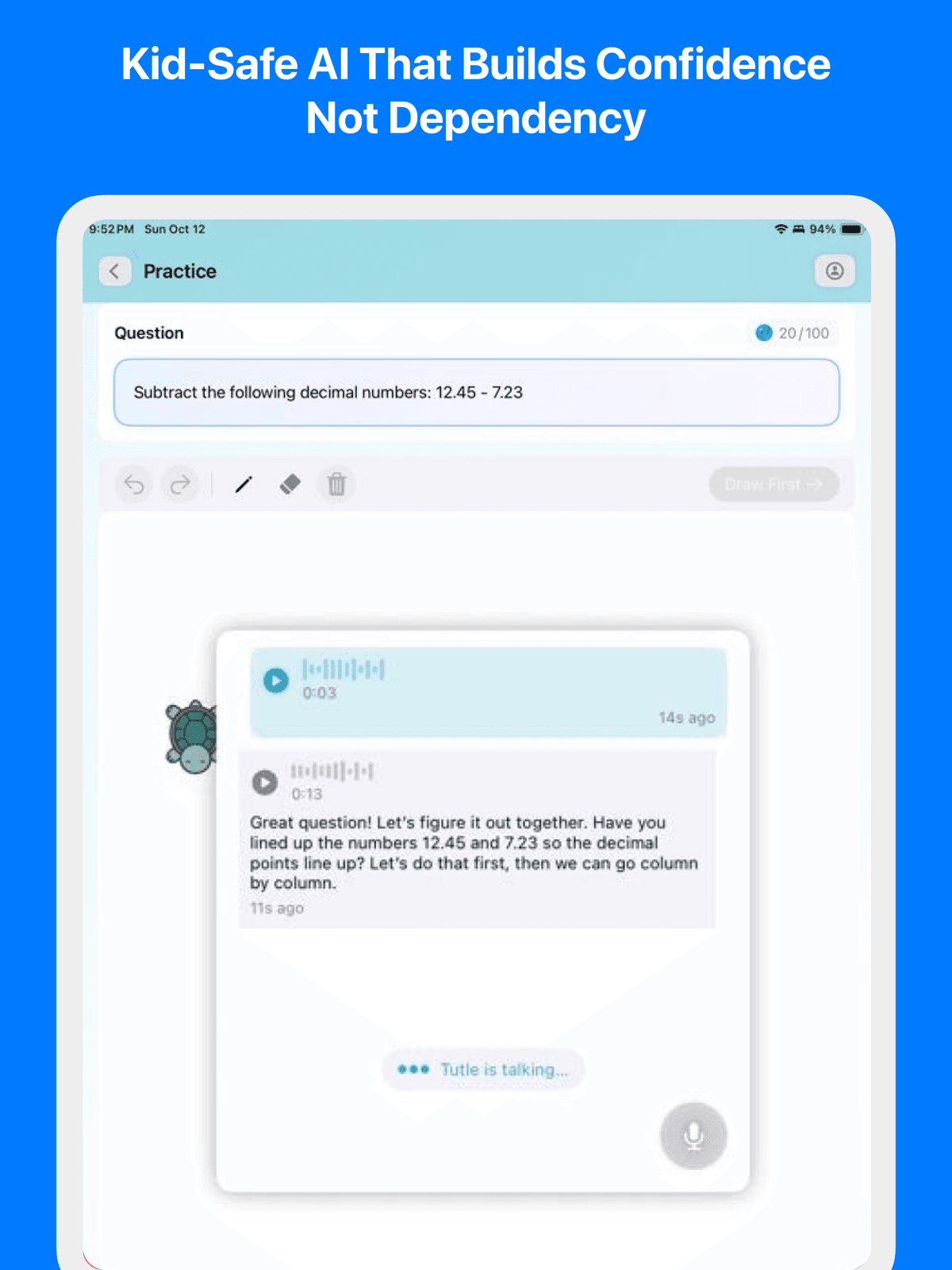 Progress reports showing skill development and confidence building in math